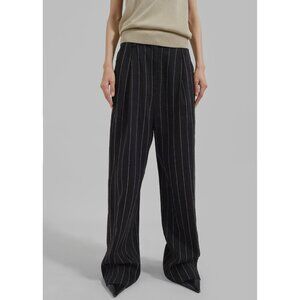 Loulou Studio Enyo Pants Black & Ivory Stripe